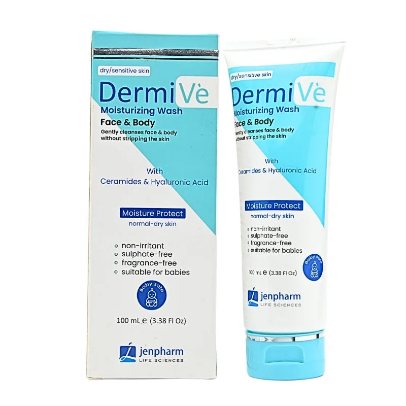 DermiVe Moisturizing Wash Face & Body 100ml | Jenpharm