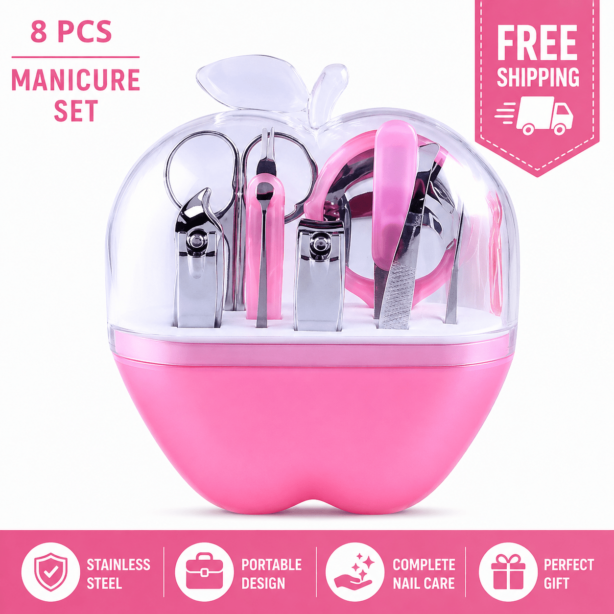 8-Piece Manicure & Pedicure Set Portable Nail Care - Digital Traders