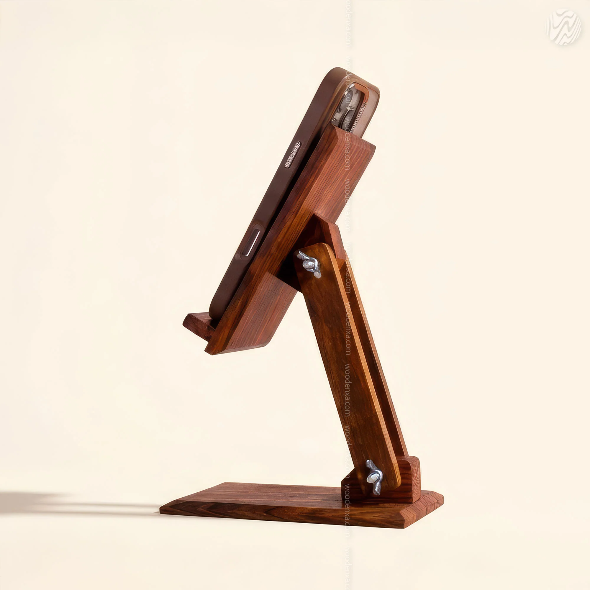 Hand Made Wooden Adjustable Mobile Stand