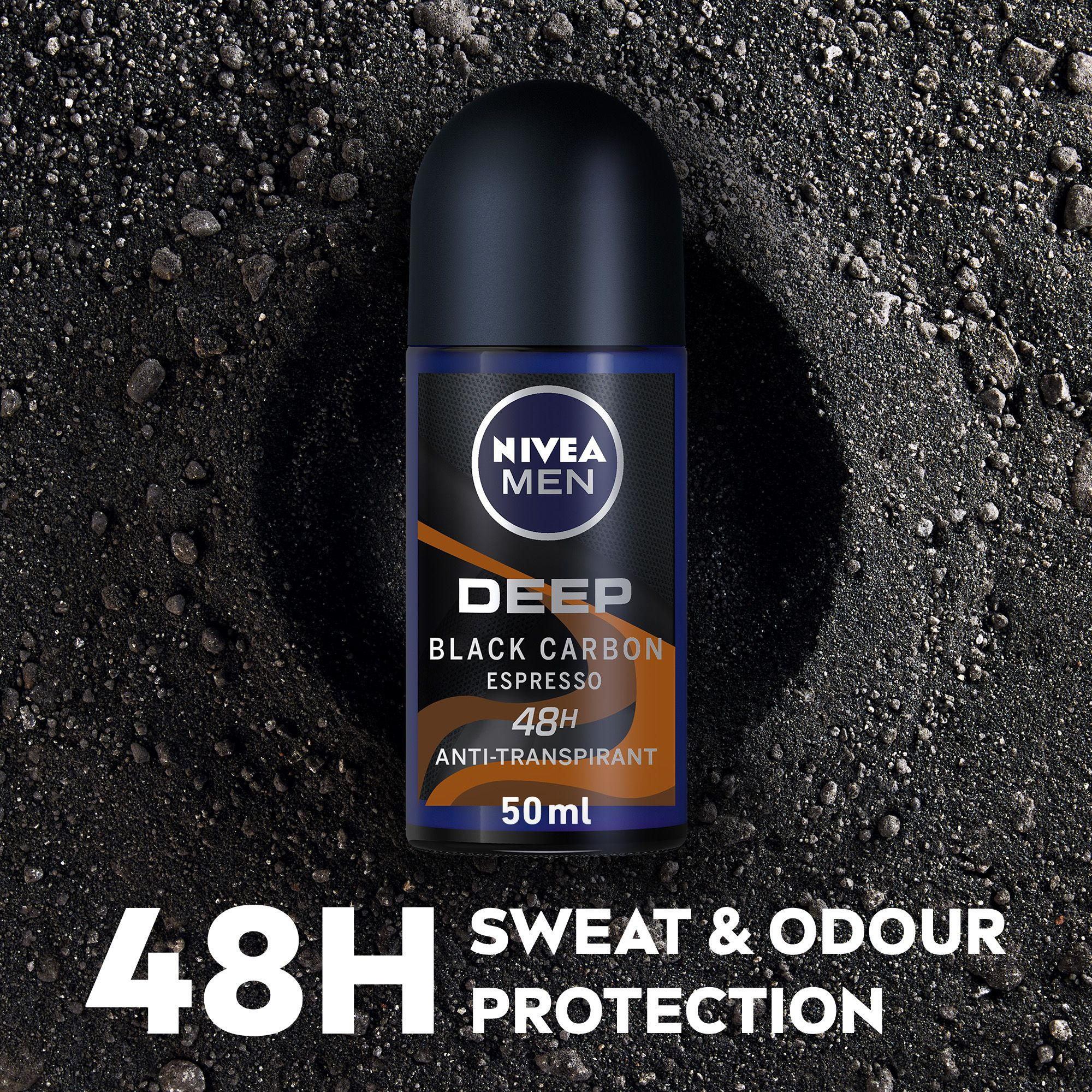 NIVEA MEN Deep Black Carbon Espresso Roll-On Deodorant 50ml |