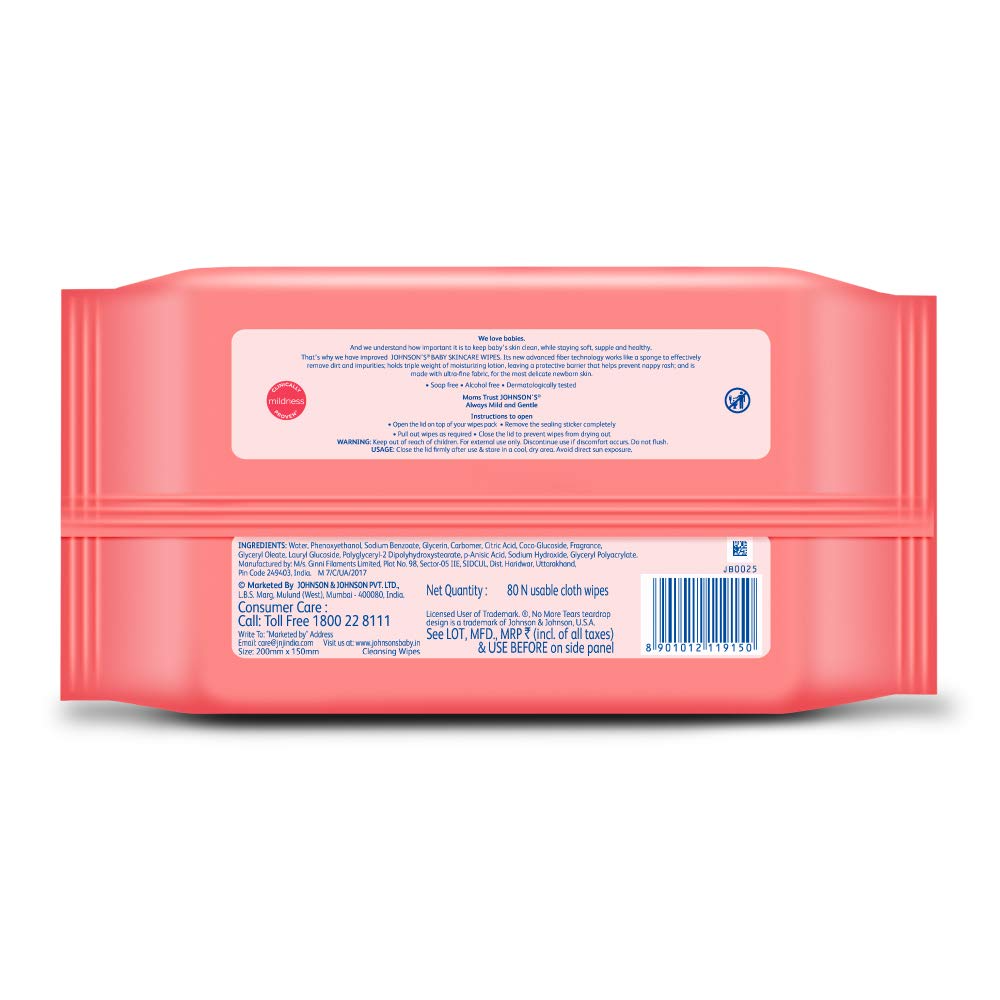 Johnson's Gentle All Over Baby Wipes 72 Wipe