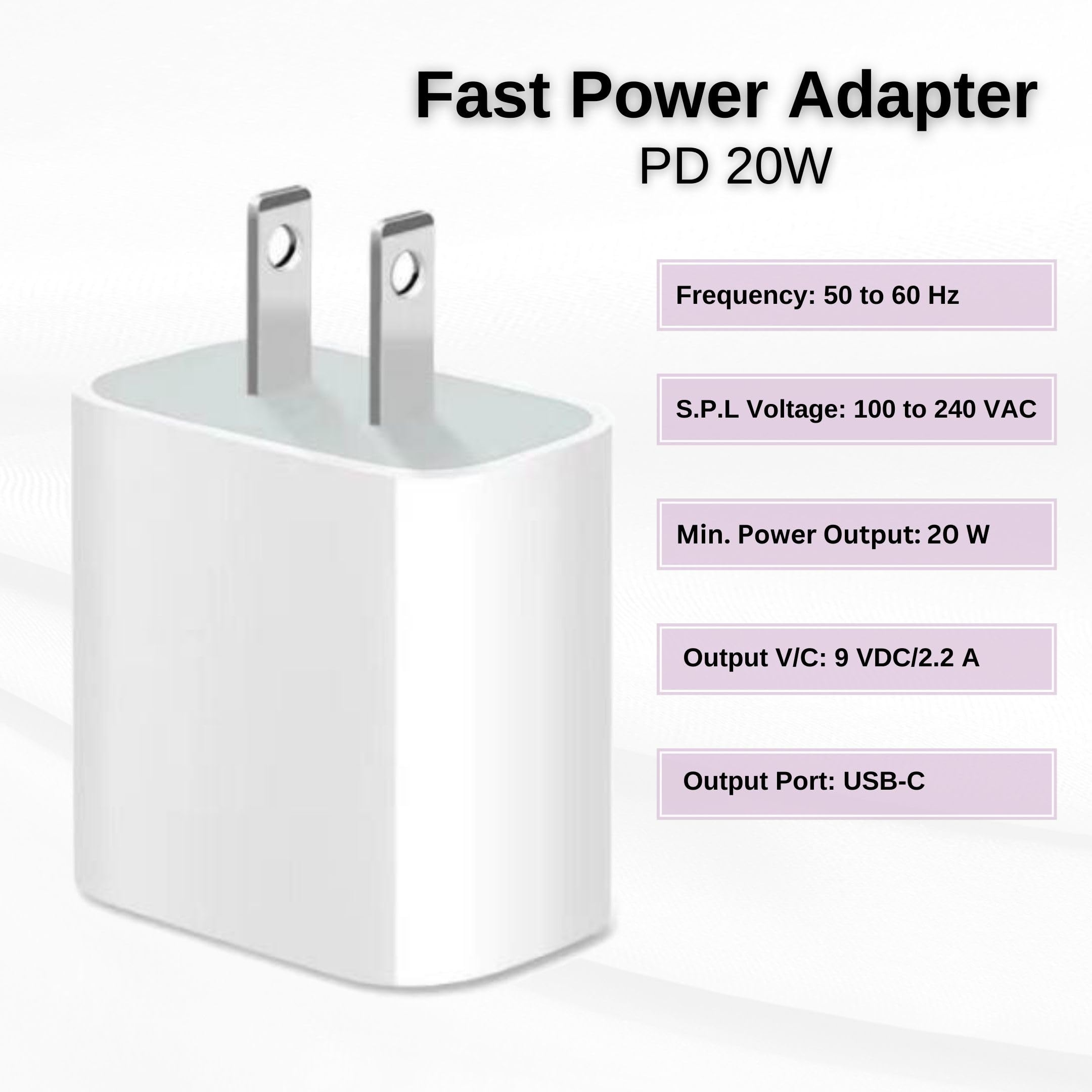 20W Fast USB Charger C Block for Apple Watch iPhone 17 16 15 14 Pro Max
