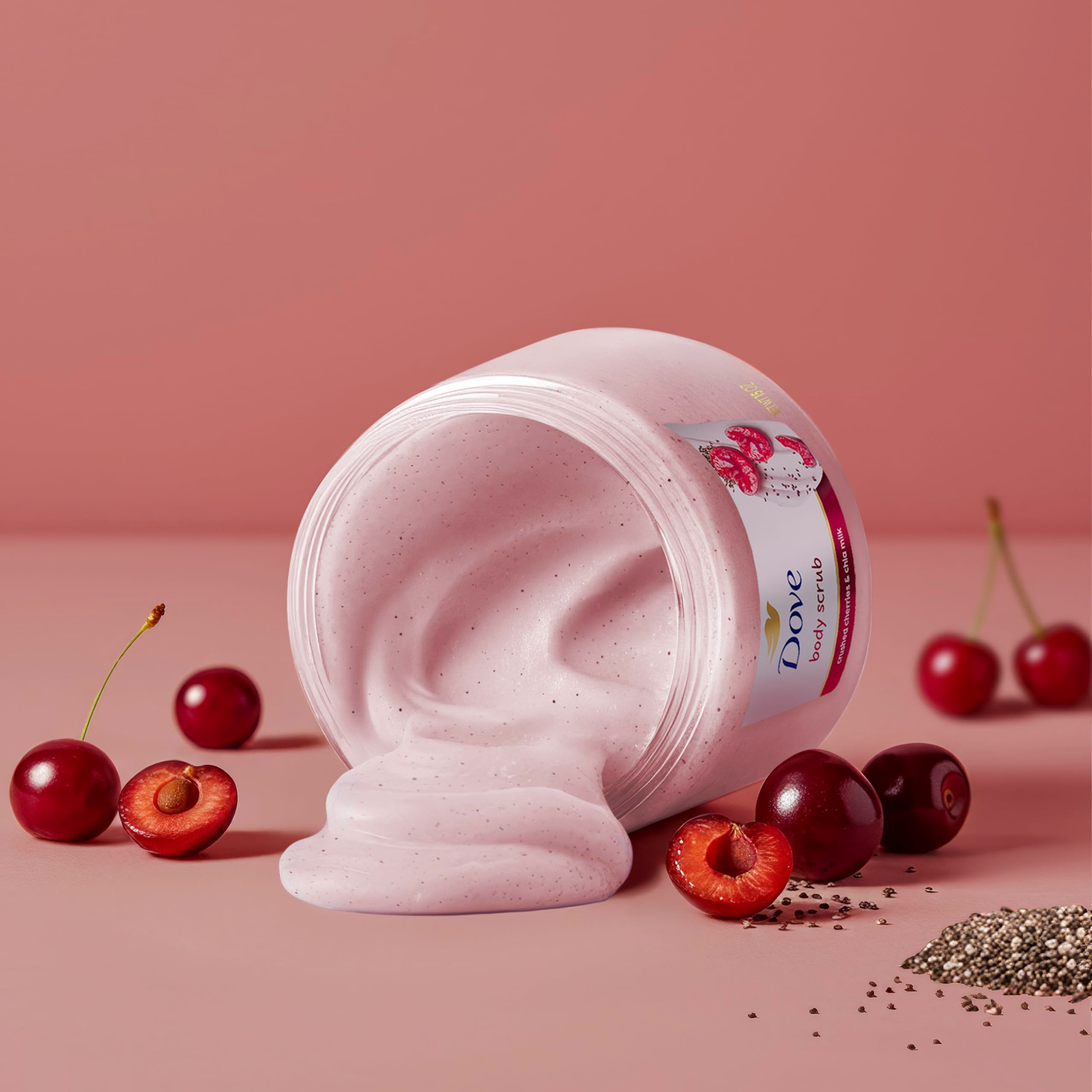 Dove Exfoliating Body Polish Crushed Cherries & Chia Milk Body Scrub 298g