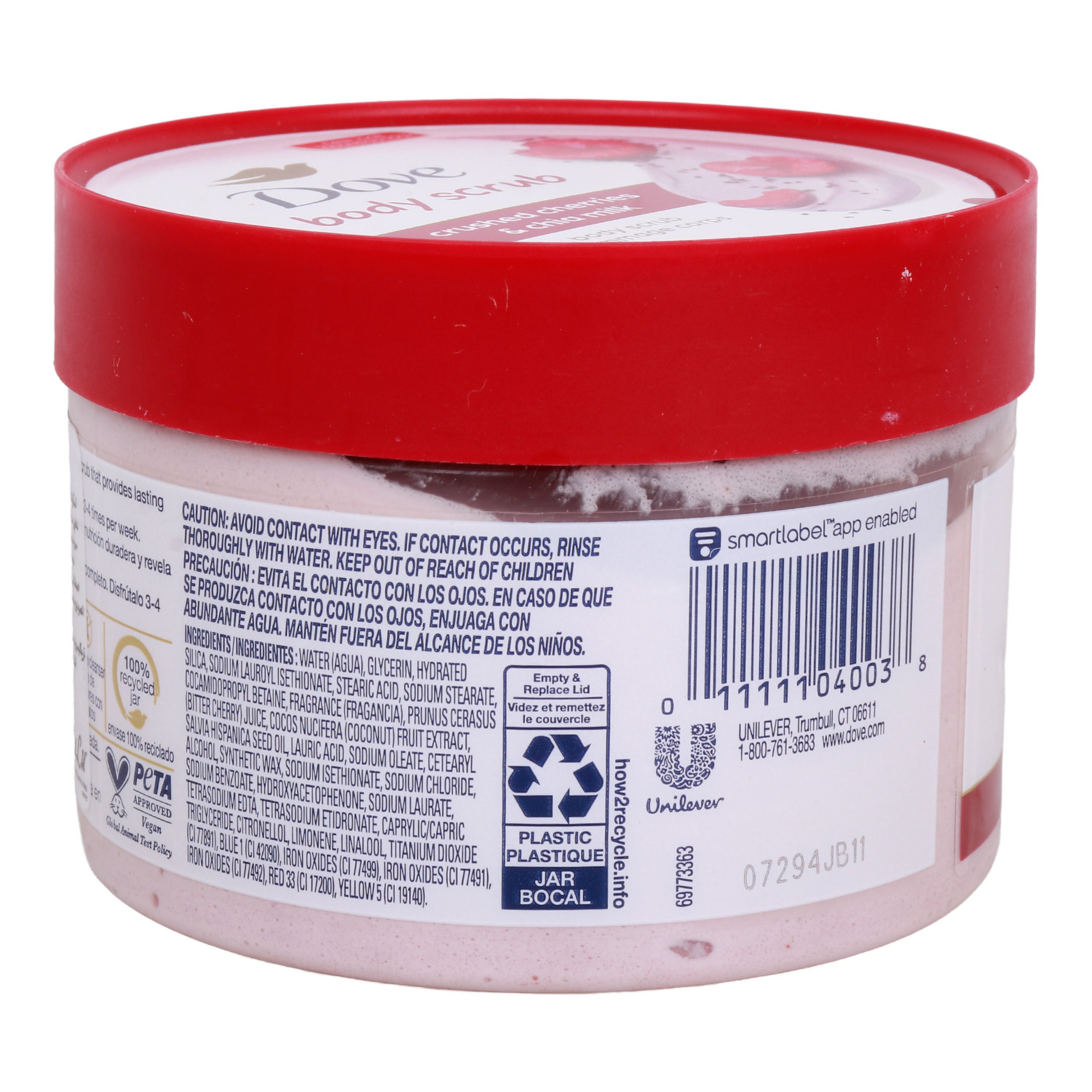 Dove Exfoliating Body Polish Crushed Cherries & Chia Milk Body Scrub 298g