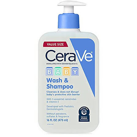 CeraVe Baby Wash & Shampoo 473ml | Tear-Free Gentle Baby Cleanser