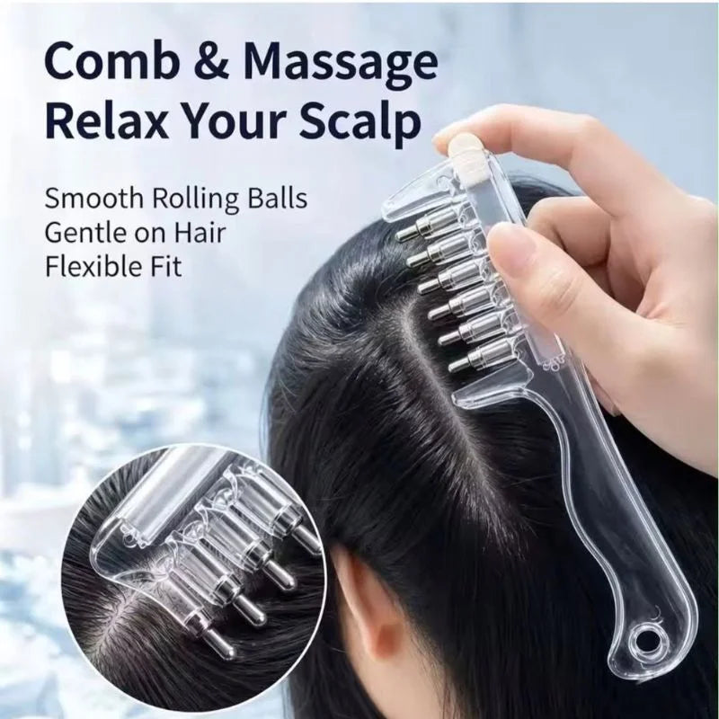 Transparent Hair Oil Applicator Comb | Refillable Scalp Massage Comb