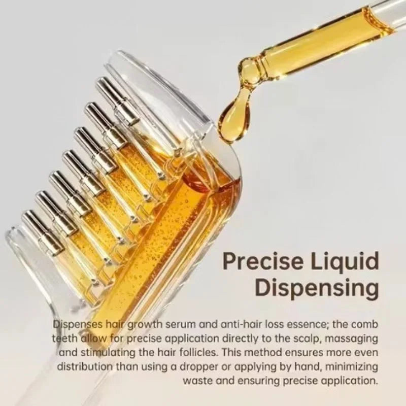 Transparent Hair Oil Applicator Comb | Refillable Scalp Massage Comb
