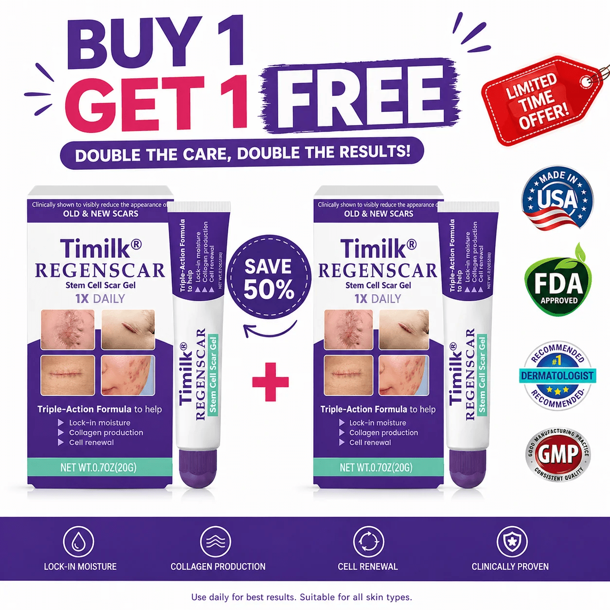Timilk Regenscar Scar Gel 20g – Advanced Scar Care Gel for Skin - Digital Traders